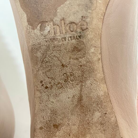 Chloe Scallop Edge Ballet Flat Nude Beige Size EU 38/US 8 - Picture 9 of 9